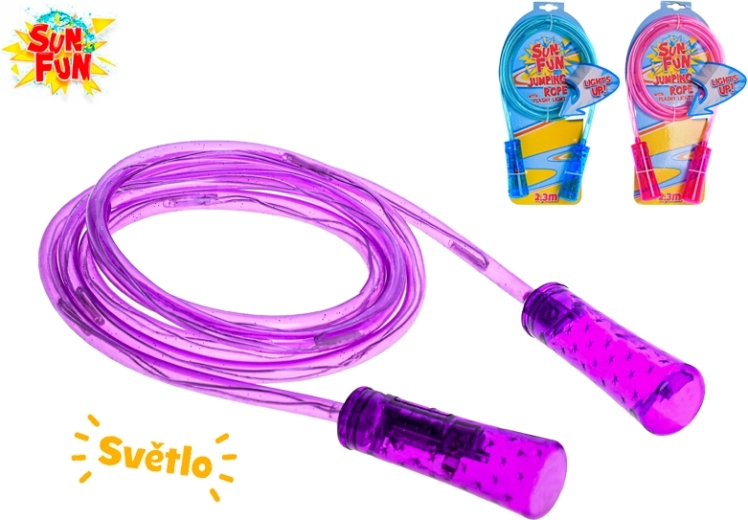 Sun Fun corde à sauter lumineuse avec LED pour enfants 210 cm
