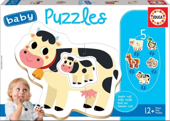 Baby Puzzle Farm Animals 5-in-1 (2–4 pieces) EDUCA