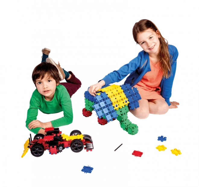 Clics Roller 15-in-1, construction set with 377 pieces on wheels