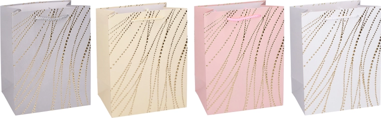 Cadeautas M 26 × 32 × 12 cm – elegante papieren tas met gouddecor, het hele jaar door