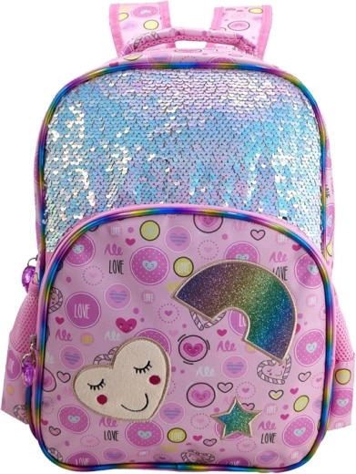Girls' heart-shaped backpack 40 cm