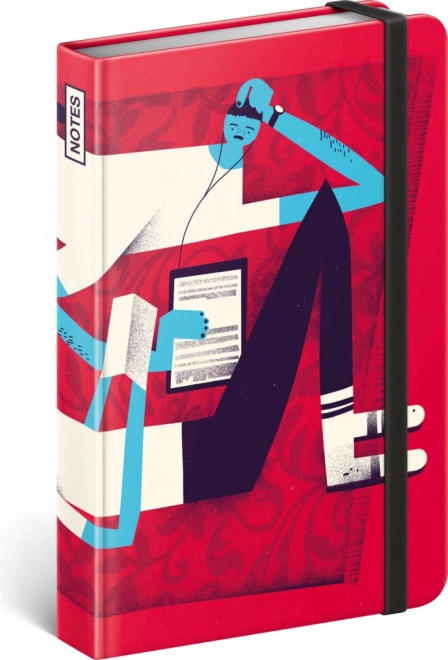 Gelijnd notitieboek met harde kaft 11 × 16 cm Dominik Miklušák – rood