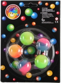Ballons sauteurs néon – lot de 5 pièces