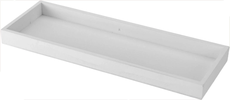 Decorative wooden tray, white, 40 × 14 × 3 cm
