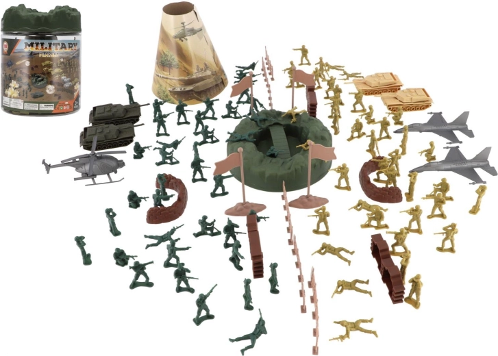 ensemble militaire de petits soldats 110 pcs dans une boîte en plastique