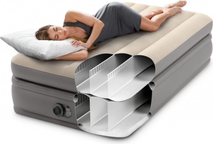 Inflatable Bed Dura-Beam Twin Comfort Elevated with Built-in Electric Pump