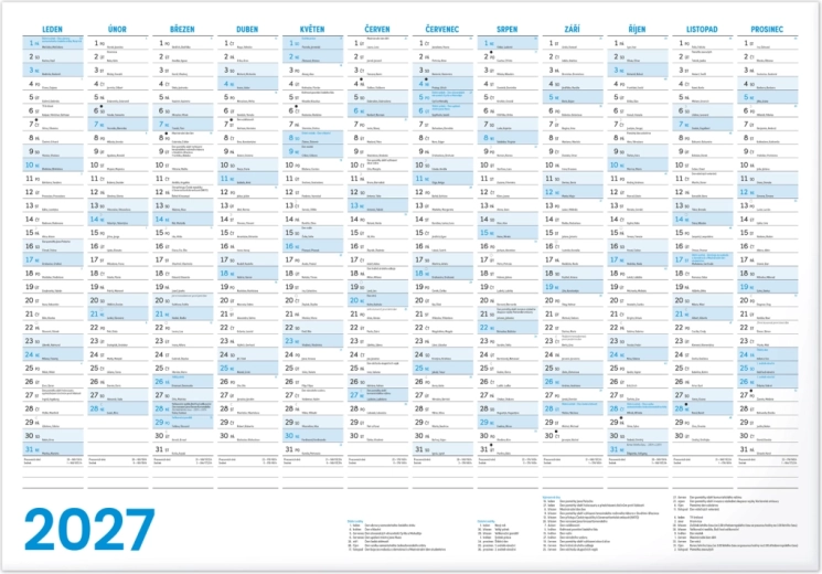 Notique jaarkalender 2027 B1 96,4 × 67 cm
