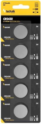 Technik Platinum Lithium-Knopfzelle CR2430 3V, Packung mit 5 Stück