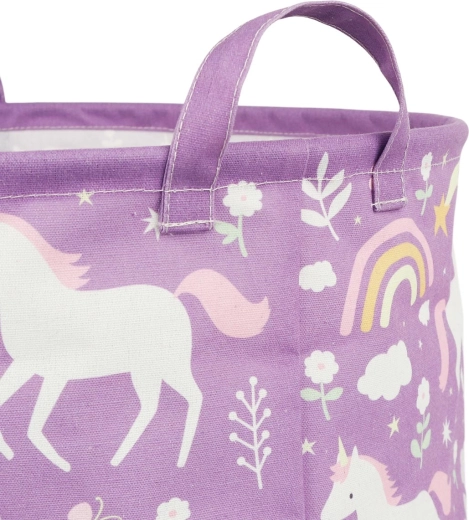 A Little Lovely Company storage basket for toys – unicorns and rainbow