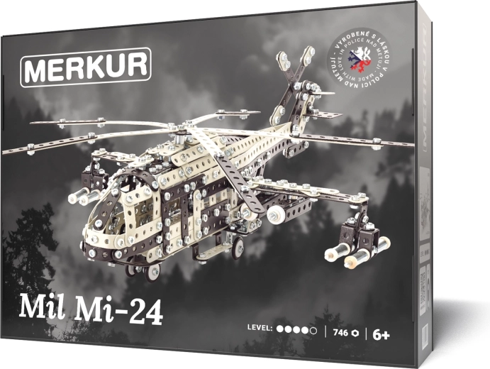 Merkur kit de construction hélicoptère d’attaque MIL MI-24, 746 pièces