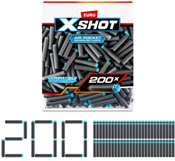 ZURU X-SHOT Set mit 200 Ersatzpfeilen