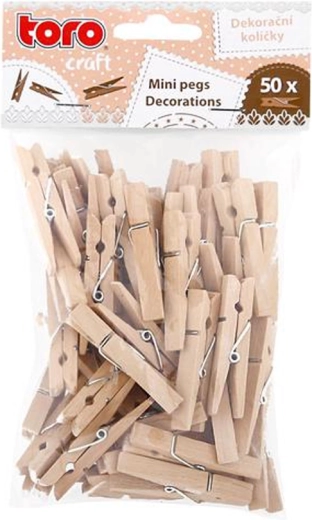 Houten decoratieve mini wasknijpers, 50 stuks