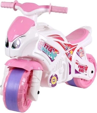 Kinderloopmotor roze-wit