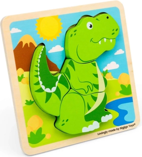 Bigjigs Toys puzzle d’encastrement en bois T-Rex