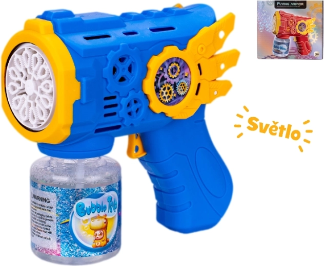 Pistolet à bulles avec effets lumineux 13 cm