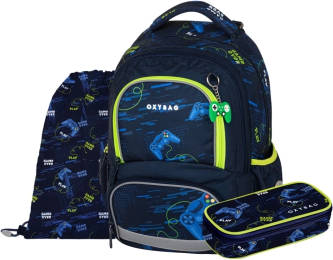 School set OXY NEXT Gamer – backpack, pencil case and shoe bag