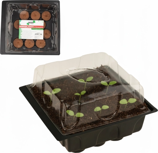 Kit de germination – mini-serre avec 12 pastilles de tourbe