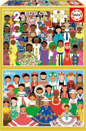 Educa puzzle Filles d’Amérique et d’Afrique 2×100 pièces