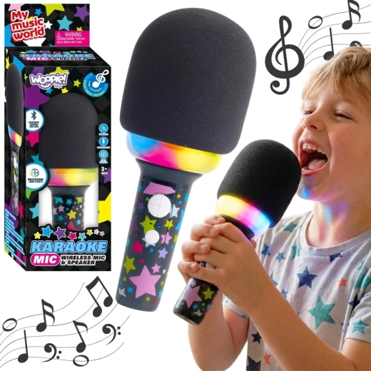 Woopie wireless karaoke microphone with speaker, black, Bluetooth