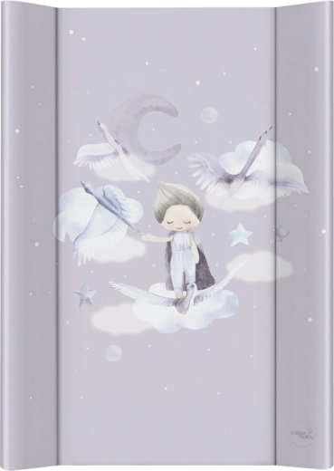 Ceba Baby Wickelauflage 2-seitig mit fester Platte 50×70 Basic Wild Swans