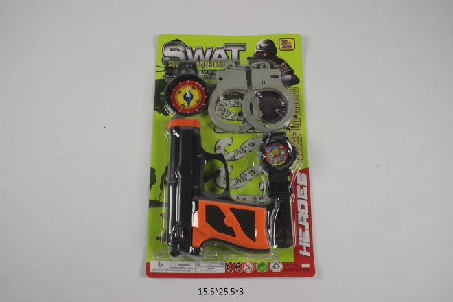 Ensemble de police avec pistolets et accessoires