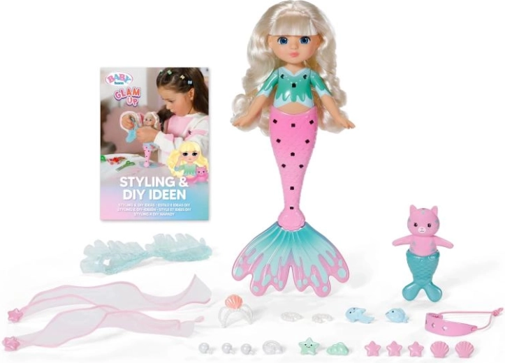 BABY born Glam Up Mermaid Sparkle with Color‑Changing Hair