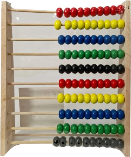 Abacus en bois avec perles colorées