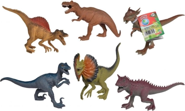 Rubberen dinosaurus 17–22 cm, set van 6 soorten