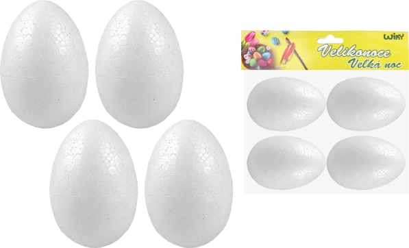 Decoratieve polystyreen eieren 8 cm, 4 stuks