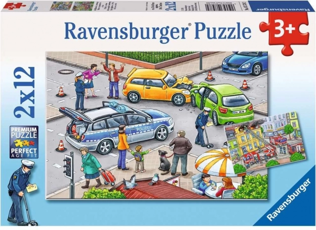 Ravensburger Puzzle: With Blue Lights on the Roads 2×12 Pieces