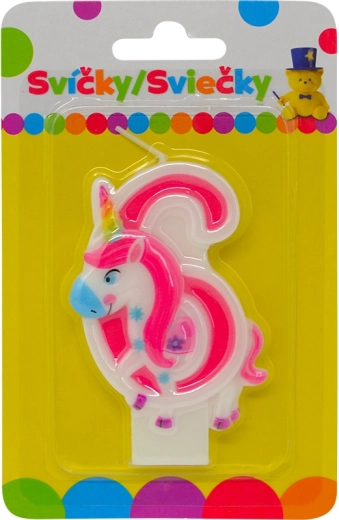 Bougie d’anniversaire licorne – numéro 6