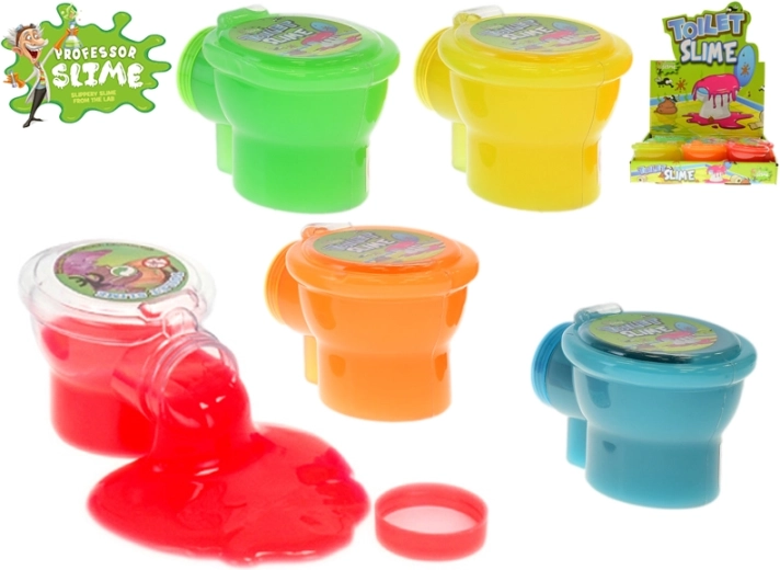 Professor Slime toilettes avec slime 10 cm, 6 couleurs