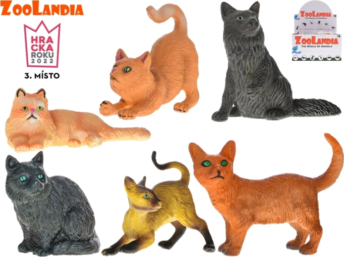Zoolandia plastic kattenfiguren – set van 6 realistische soorten