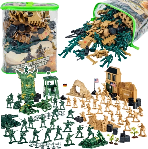 Base militaire – figurines de soldats et véhicules, grand set 400 pcs