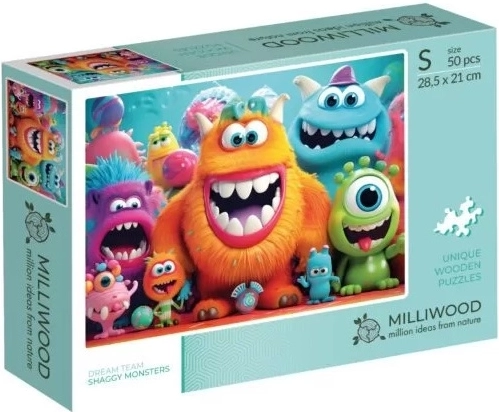 Milliwood DreamTeam Shaggy Monsters wooden puzzle (50 pieces)
