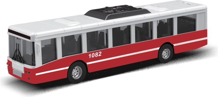 City Bus with Flywheel 16 cm – red