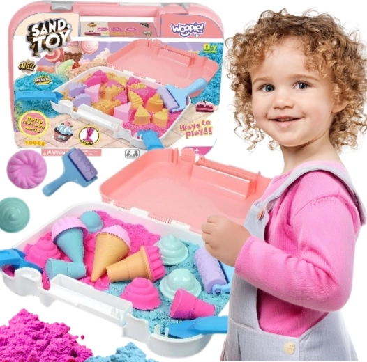 Woopie Kinetic Sand Ice Cream Shop in a Suitcase 1 kg + Accessories