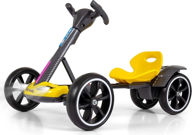 Milly Mally Bolt yellow electric kids go-kart with remote control and LED