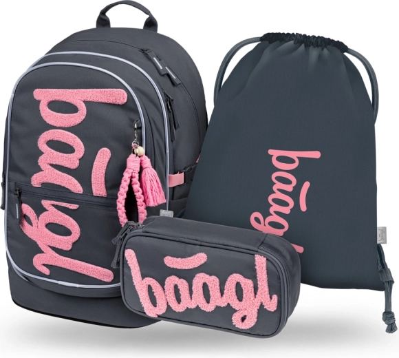 Baagl schoolset Core Logo roze – rugzak, etui en gymzak GRS
