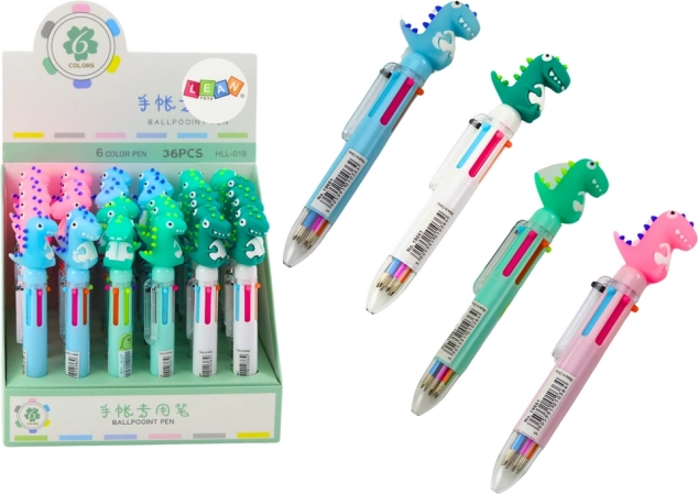 Multicolor automatic dinosaur pen, 6 colors