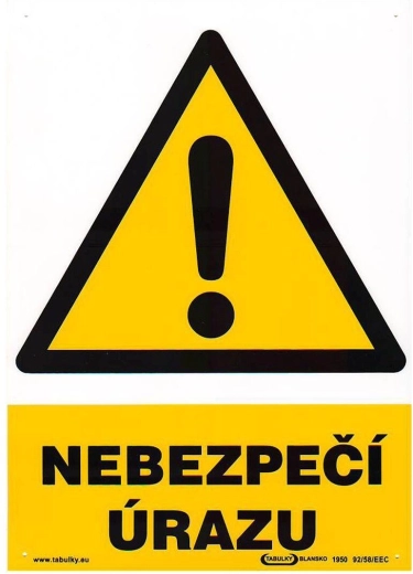 Safety Sign Danger of Injury A4 Plastic