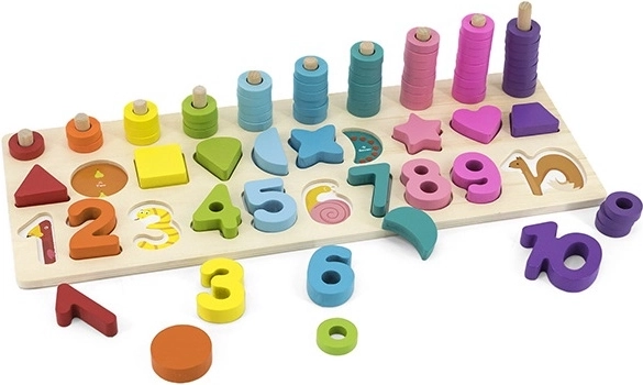 Babu wooden educational set numbers and shapes