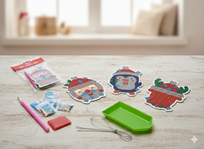 Kerstset voor diamond painting DIY – mix van ornamenten