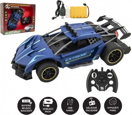 RC Sports Car with Steam Effect, Blue, 2.4 GHz