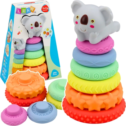 Sensory stacking tower with koala, 7 pieces
