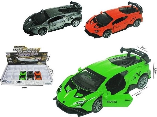 12 cm sports car with pull-back drive and opening doors