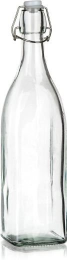 Bouteille carrée en verre avec bouchon à levier 950 ml Yara