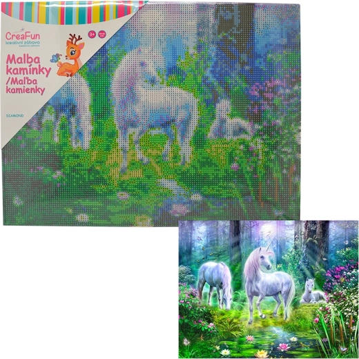 Diamant schilderen Pegasus in het betoverde bos 30 × 40 cm
