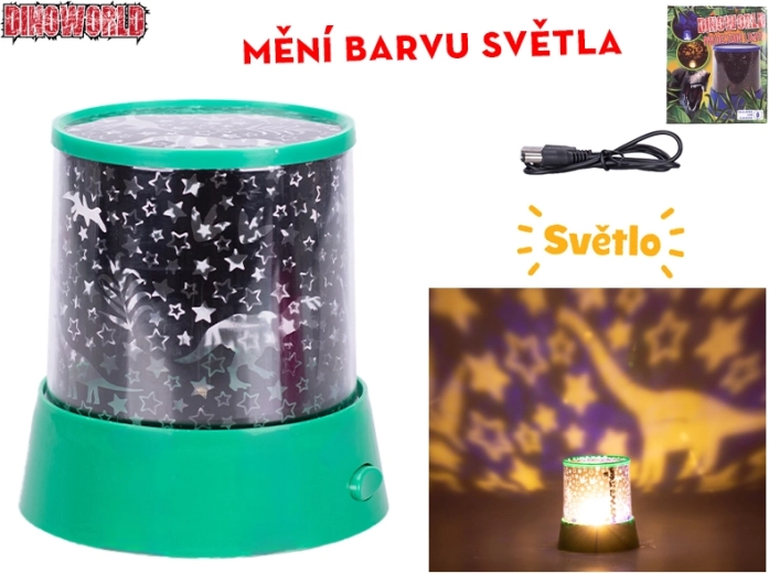 Dinoworld Kinder-Projektorlampe mit Dinosauriern, 360° Rotation und Farbwechsel