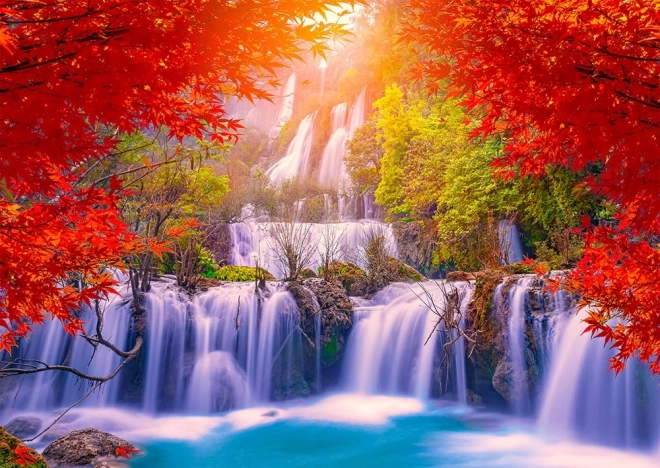 Puzzle Thi Lo Su Waterfall in Autumn, 1000 pieces